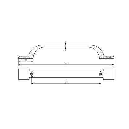 GoodHome Murri D møbelgreb 220 mm