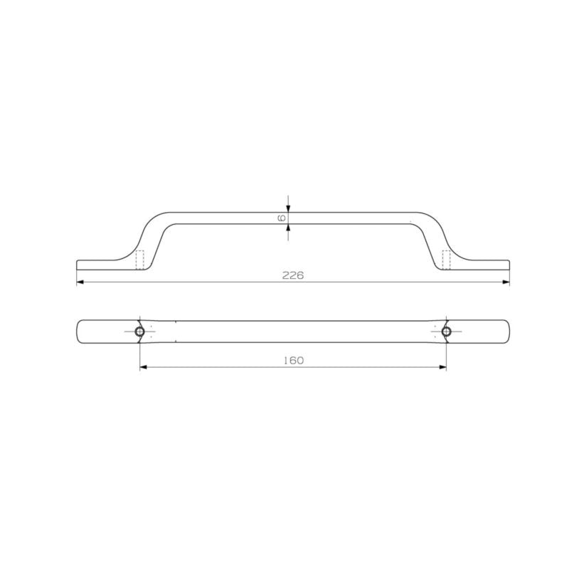 GoodHome Vincotto slim møbelgreb i stål