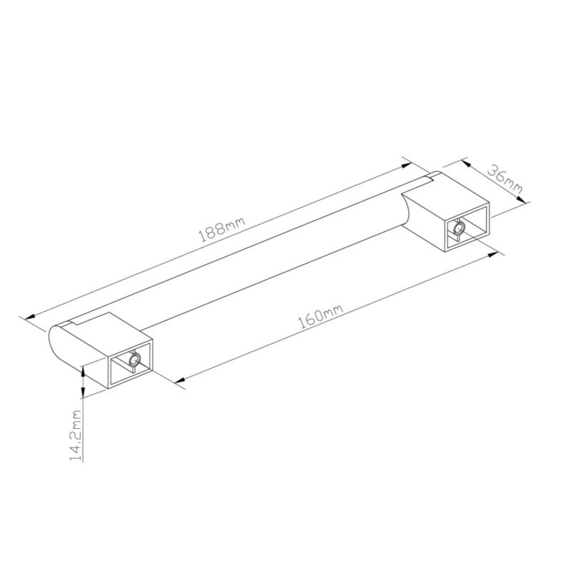 GoodHome Khara møbelgreb reling 188 mm sølv