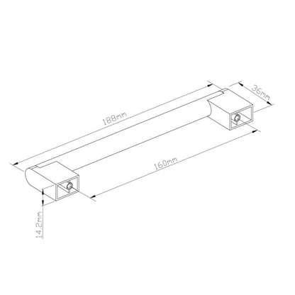 GoodHome Khara møbelgreb reling 188 mm sølv