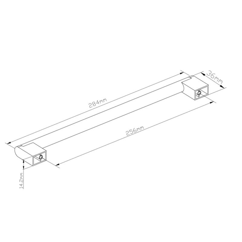 GoodHome Khara møbelgreb reling 284 mm sølv
