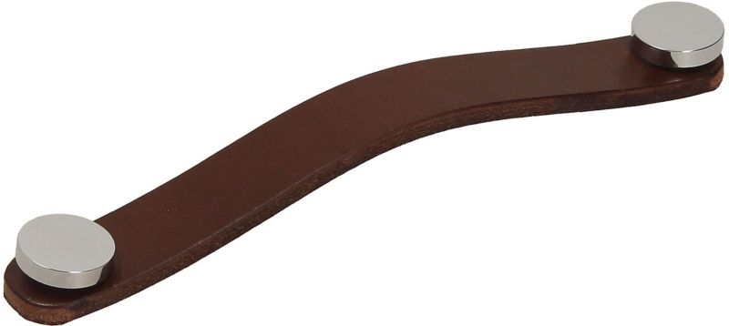 Gamet lædermøbelhåndtag brun / krom
