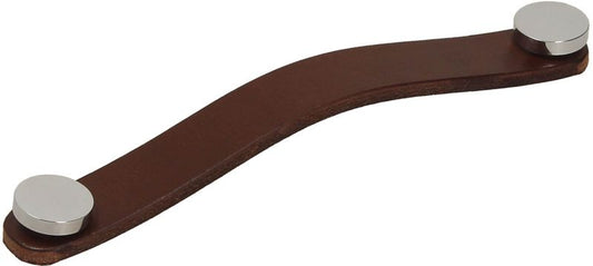 Gamet lædermøbelhåndtag brun / krom