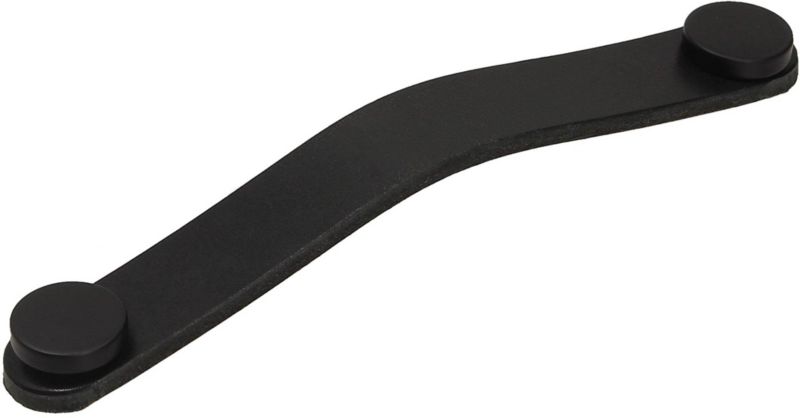 Sort lædermøbelgreb Gamet i sort