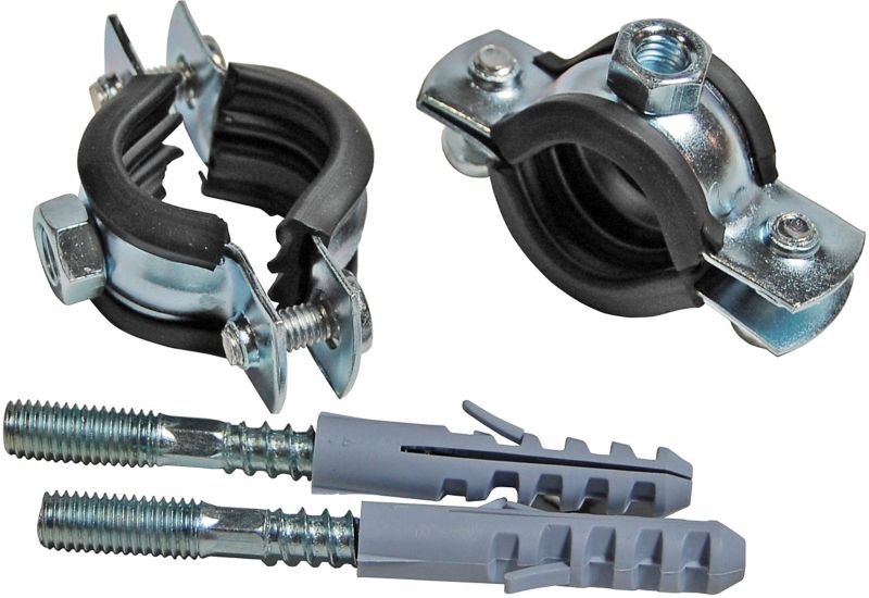 Dobbelt metalrørholder med dæmpende indsats 1/2"