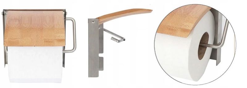 Toiletpapirholder med Hylde 18x7x8 cm Beige | 390227