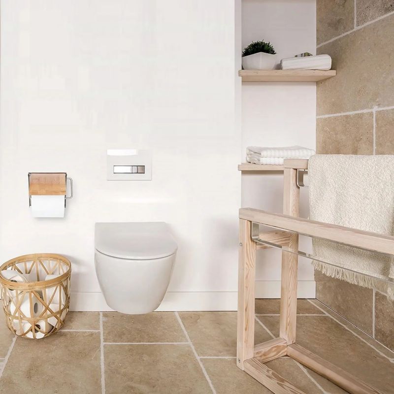Toiletpapirholder med Hylde 18x7x8 cm Beige | 390227