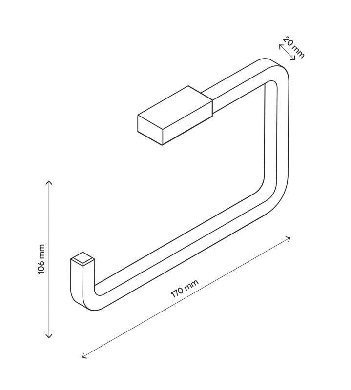 Toiletpapirholder Elland Sort Stål 17 cm