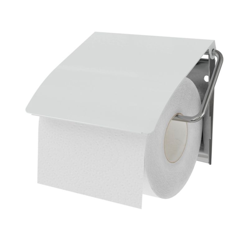 Toiletpapirholder med Låg Hvid 13,5 x 12 cm | 5059340218151