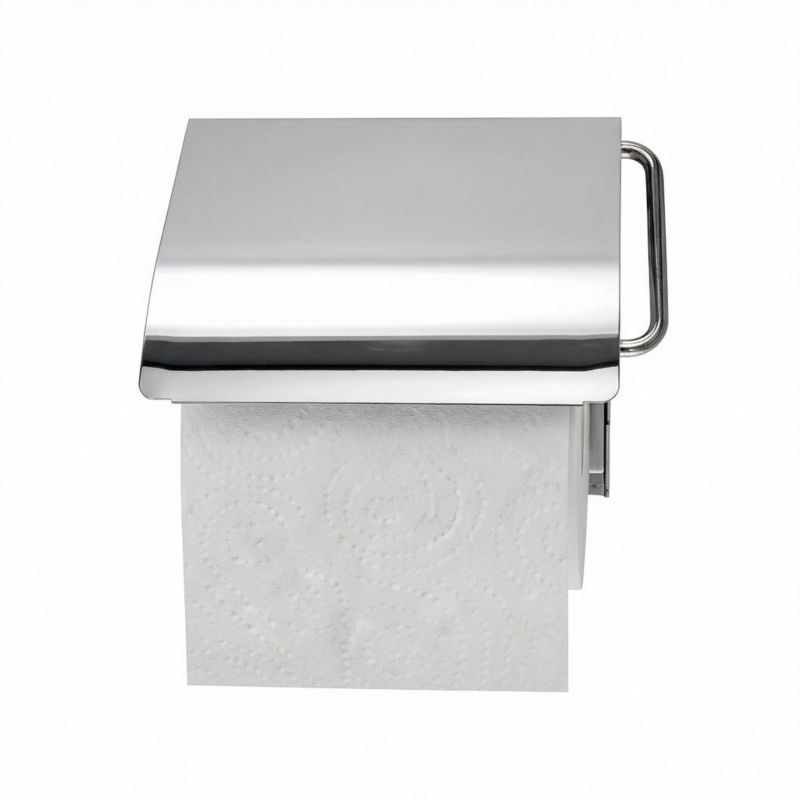 Toiletpapirholder med Låg Rustfrit Stål Krom 13,5 x 1,5 x 12 cm