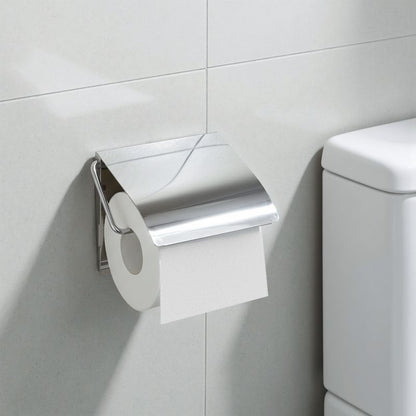 Toiletpapirholder med Låg Rustfrit Stål Krom 13,5 x 1,5 x 12 cm