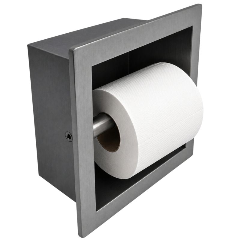 Toiletrulleholder til Indbygning Børstet Gun Gray Stål 184 cm