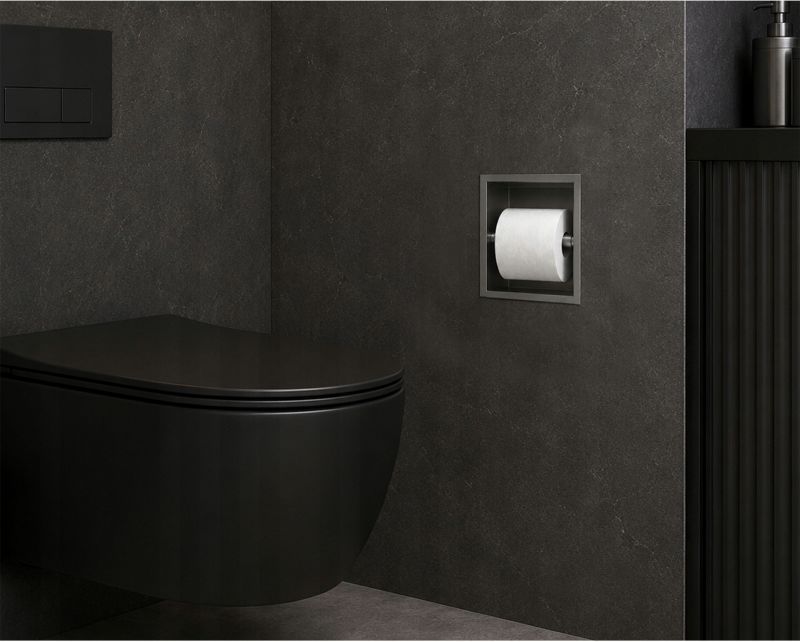 Toiletrulleholder til Indbygning Børstet Gun Gray Stål 184 cm