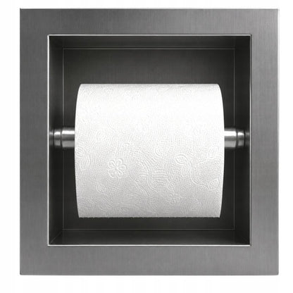 Toiletrulleholder til Indbygning Børstet Gun Gray Stål 184 cm