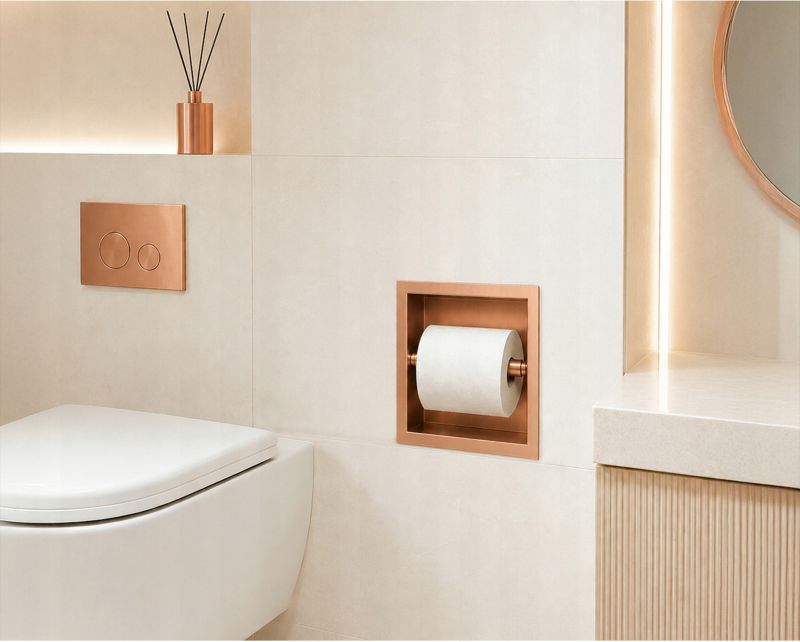 Toiletpapirholder til Indbygning Børstet Kobber Rustfrit Stål 1 stk.
