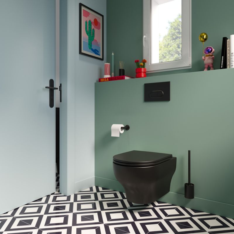 Toiletrulleholder Cavally Sort Rustfrit Stål 163 mm