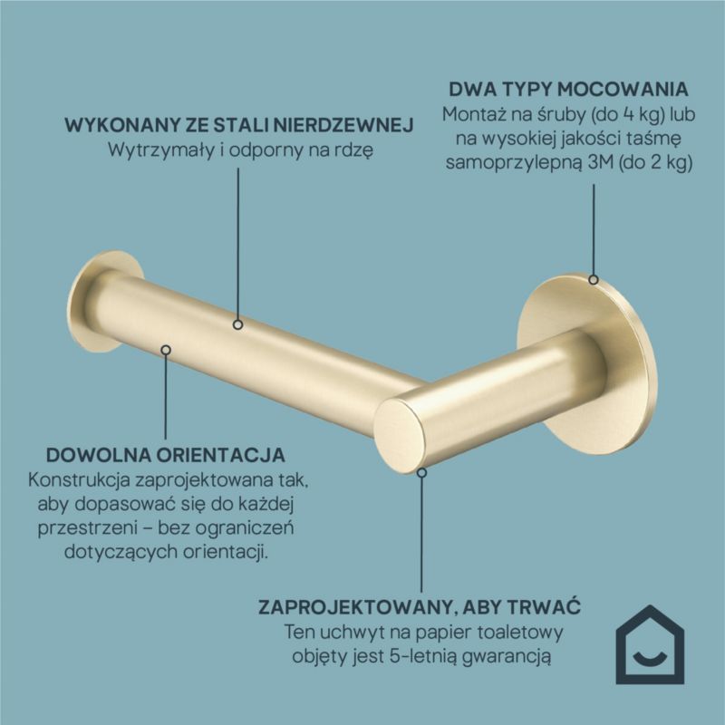 Toiletpapirholder Cavally 163 mm Guld Børstet Stål
