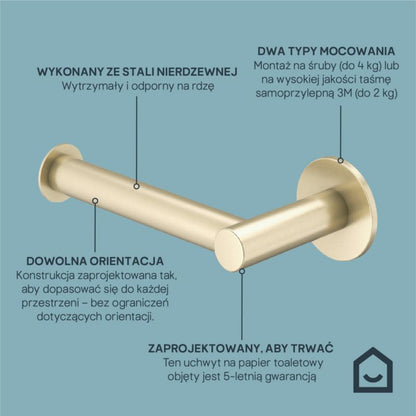 Toiletpapirholder Cavally 163 mm Guld Børstet Stål