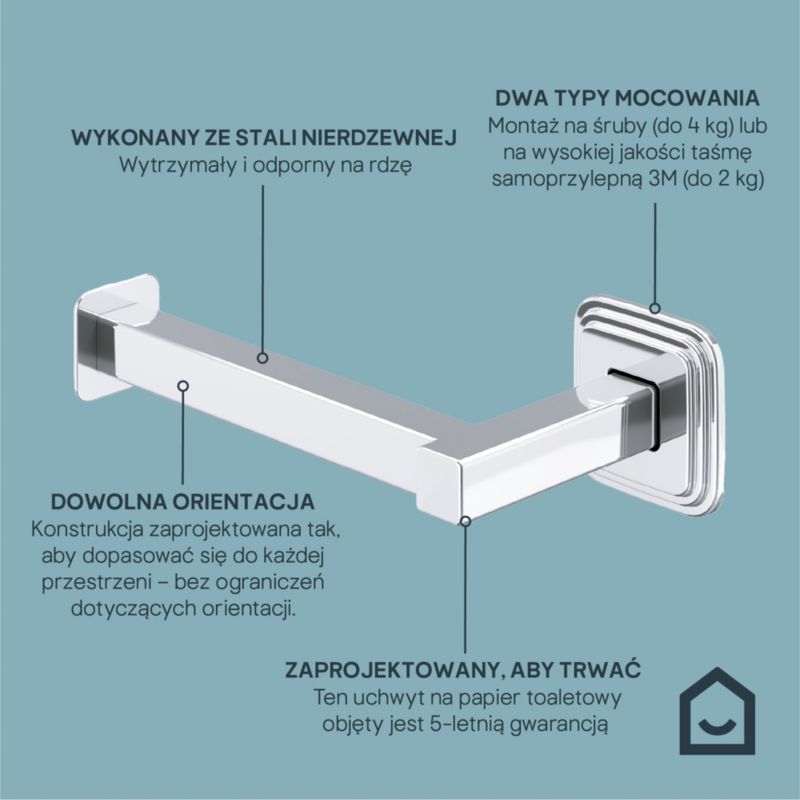 Toiletpapirholder Teesta Rustfrit Stål Krom 16,6 cm