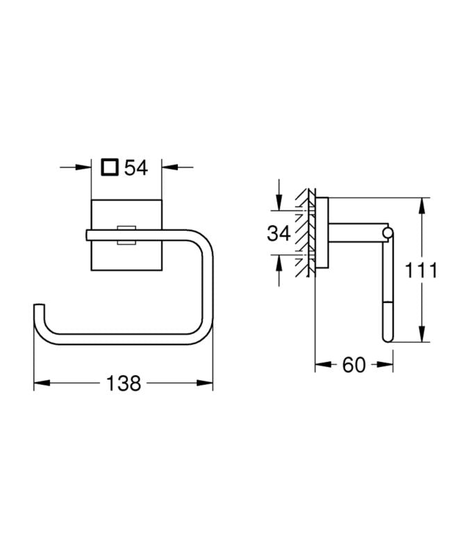Toiletpapirholder Start Cube 138x60x111 mm Krom 4005176753565