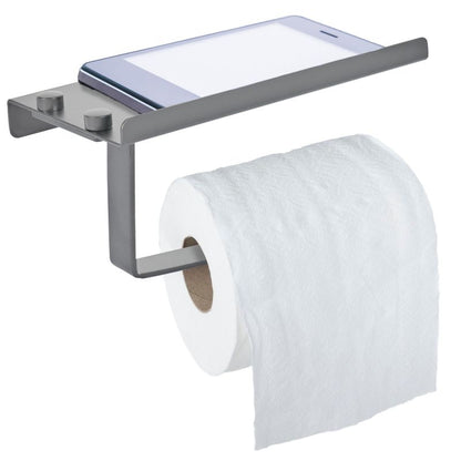 Toiletpapirholder med hylde 176x85x87 mm Sølv | 5905923652785