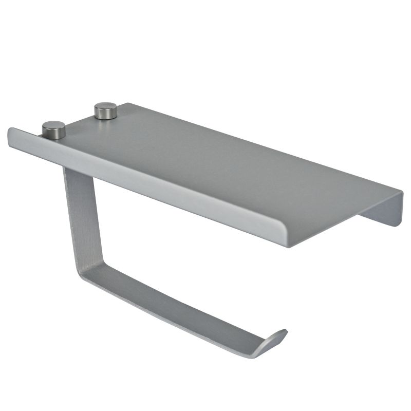 Toiletpapirholder med hylde 176x85x87 mm Sølv | 5905923652785