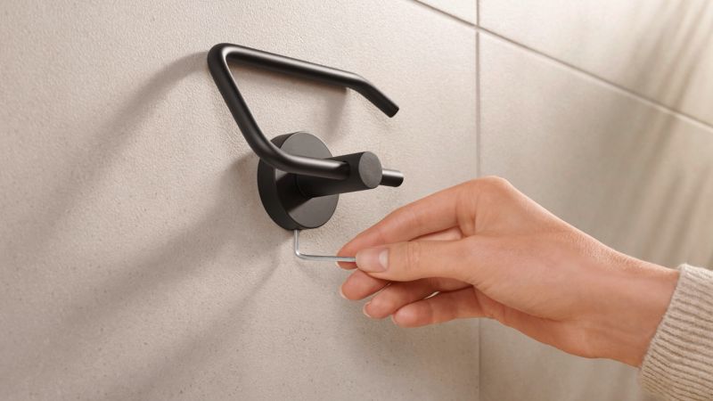 Tesa Moon sort toiletrulleholder uden boring