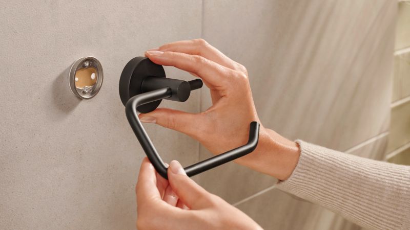 Tesa Moon sort toiletrulleholder uden boring