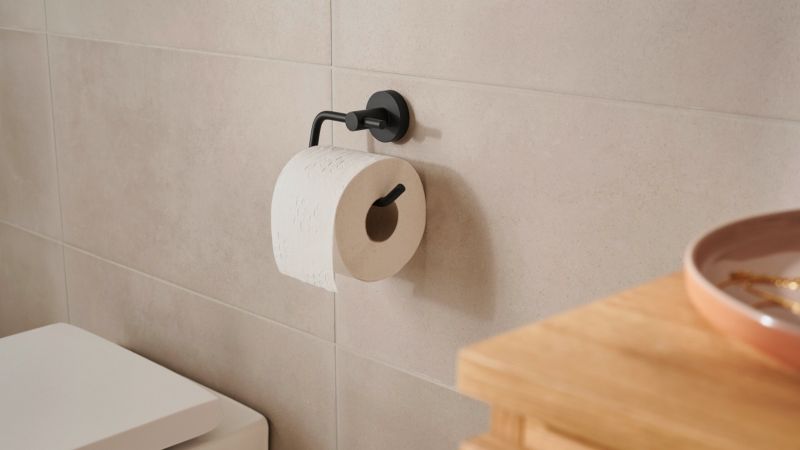 Tesa Moon sort toiletrulleholder uden boring