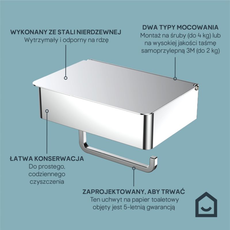 Toiletrulleholder med Hylde og Opbevaring Cavally Krom