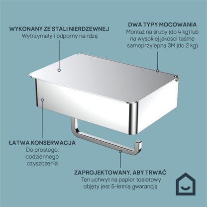 Toiletrulleholder med Hylde og Opbevaring Cavally Krom