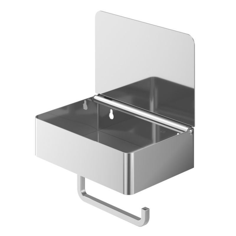 Toiletrulleholder med Hylde og Opbevaring Cavally Krom