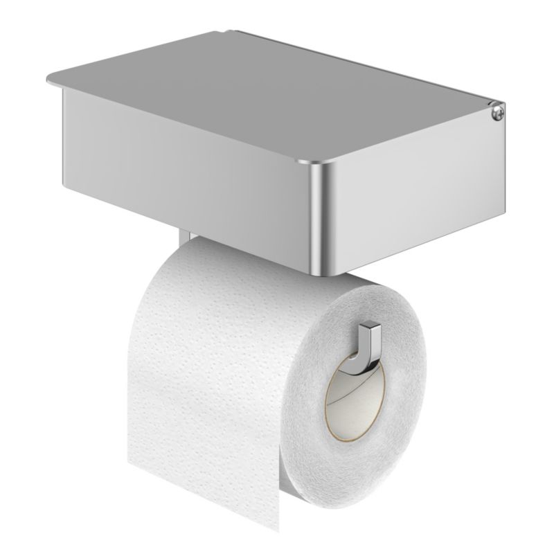 Toiletrulleholder med Hylde og Opbevaring Cavally Krom