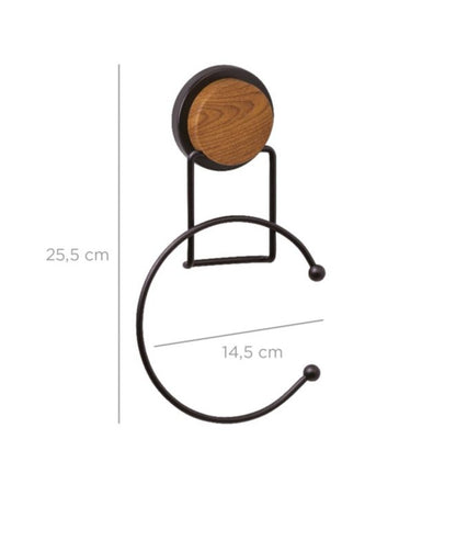 Badeværelsessæt med Håndklædeholder og Føntørrerholder Industriel Stil Brun 24,5 x 25,5 cm