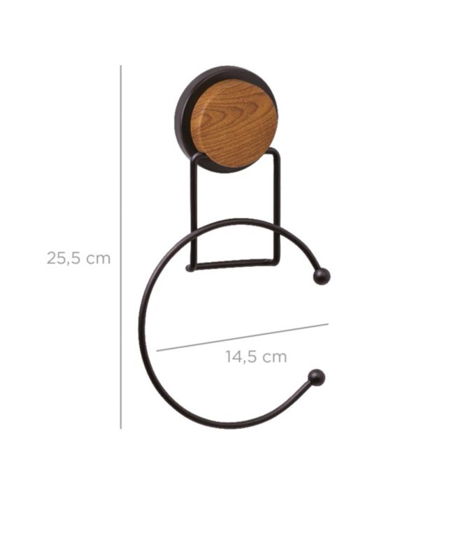 Badeværelsessæt med Håndklædeholder og Føntørrerholder Industriel Stil Brun 24,5 x 25,5 cm