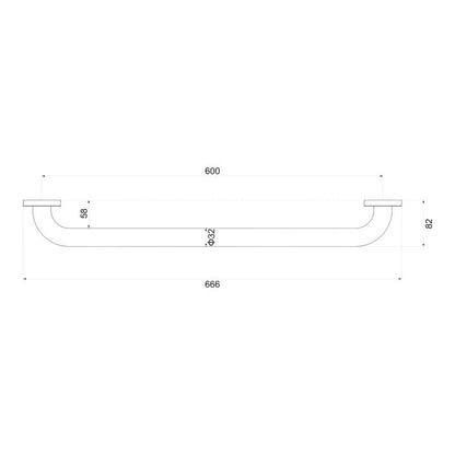 Badegrebsstang Glomma 60 cm Krom Rustfrit Stål