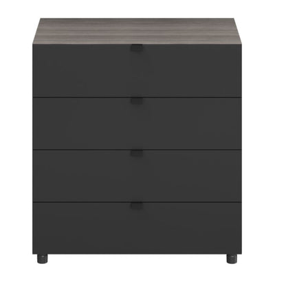 Fladt greb GoodHome Atomia 3,7 cm mat-sort 2 stk.