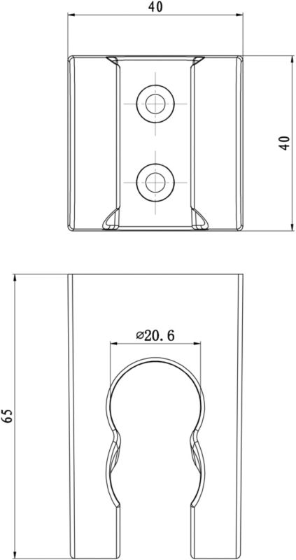 Bruseholder Cavally 40x40x65 mm Krom