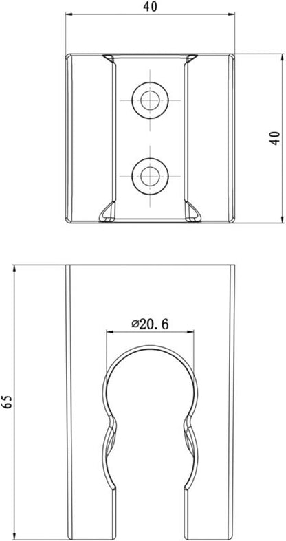 Bruseholder Cavally 40x40x65 mm Krom