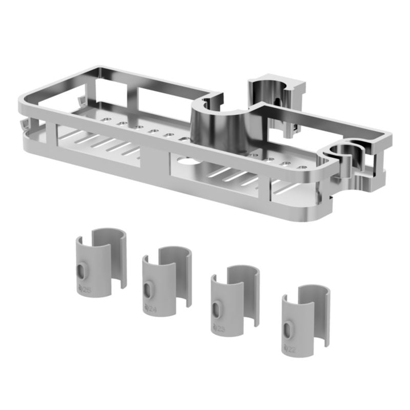 Bruseholder til Stang 22-25 mm Krom 286x40x112 mm