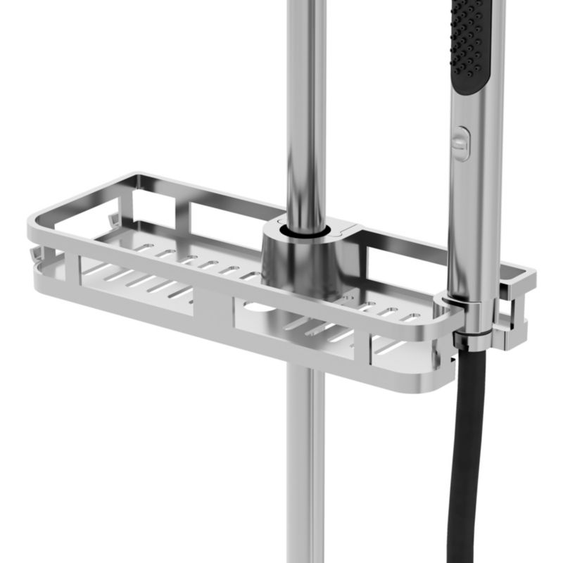 Bruseholder til Stang 22-25 mm Krom 286x40x112 mm