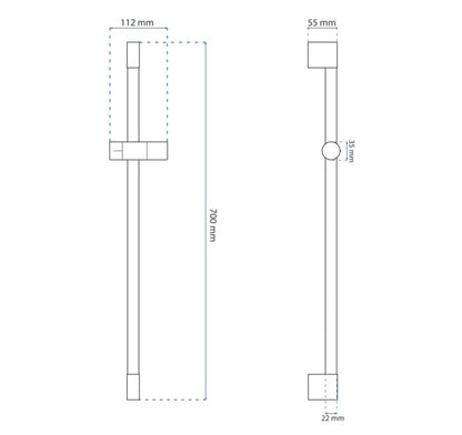 Bruseholder 1 Greb Gylden Metal 70x11,2x5,5 cm