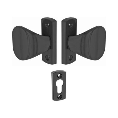 Dørgreb Tæppe Delt Sort Aluminium 150 mm
