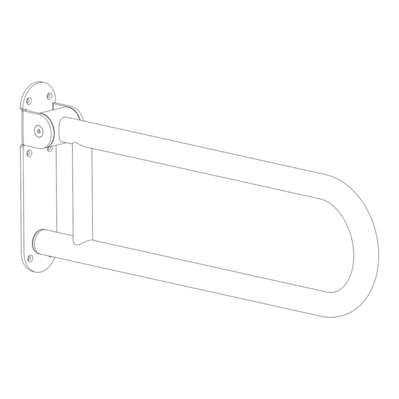 Sammenklappeligt Badeværelsesgreb U-Form Sort Rustfrit Stål 61,8 cm