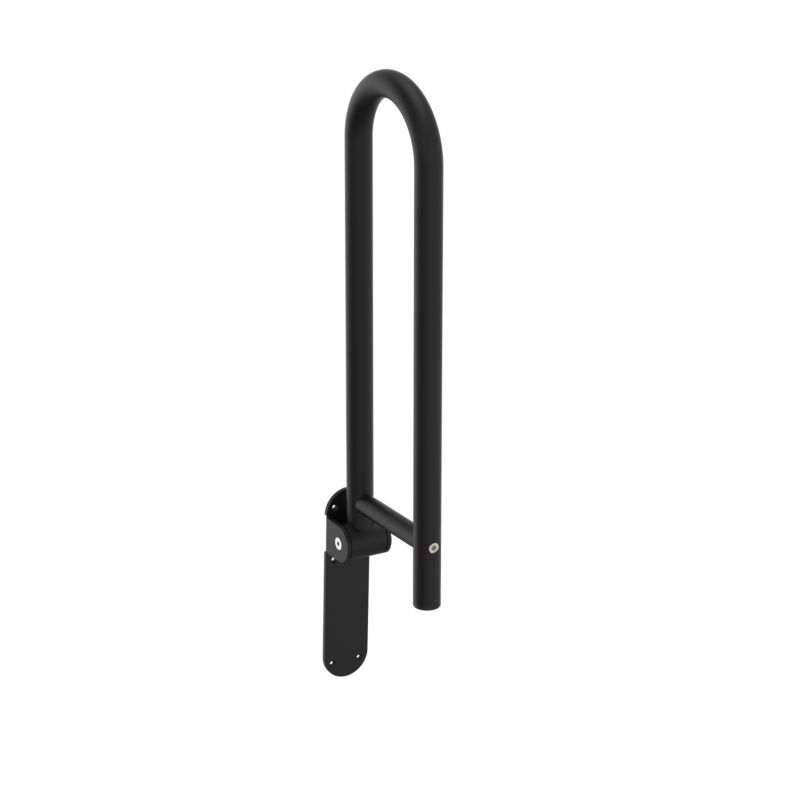 Sammenklappeligt Badeværelsesgreb U-Form Sort Rustfrit Stål 61,8 cm