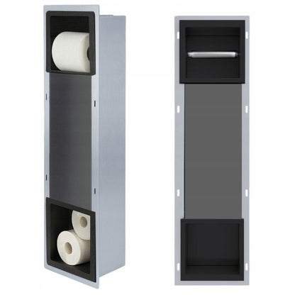 Indbygget Toiletpapirholder ARE 2-i-1 74x19,5x12,1 cm Sort