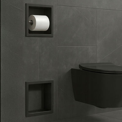 Indbygget Toiletpapirholder ARE 2-i-1 74x19,5x12,1 cm Sort