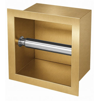 Vægniche Toiletrulleholder 16x16x9 cm Guld Rustfrit Stål