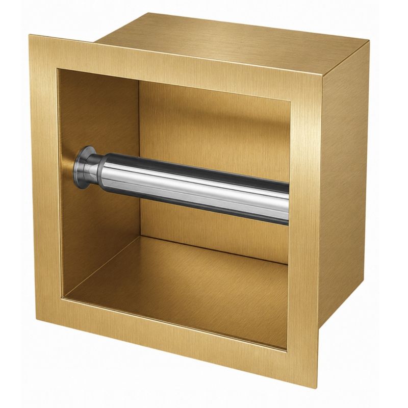 Vægniche Toiletrulleholder 16x16x9 cm Guld Rustfrit Stål