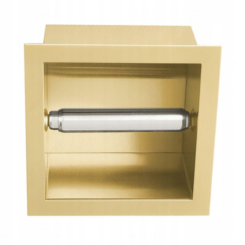 Vægniche Toiletrulleholder 16x16x9 cm Guld Rustfrit Stål